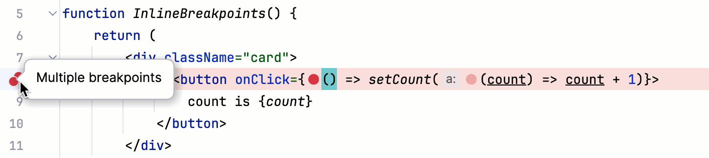 Multiple breakpoints in a line with an arrow function