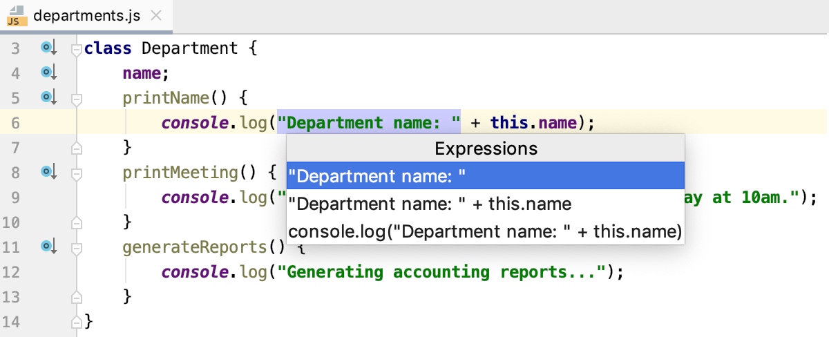 Introduce Constant: select the expression