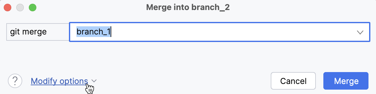 The Merge dialog