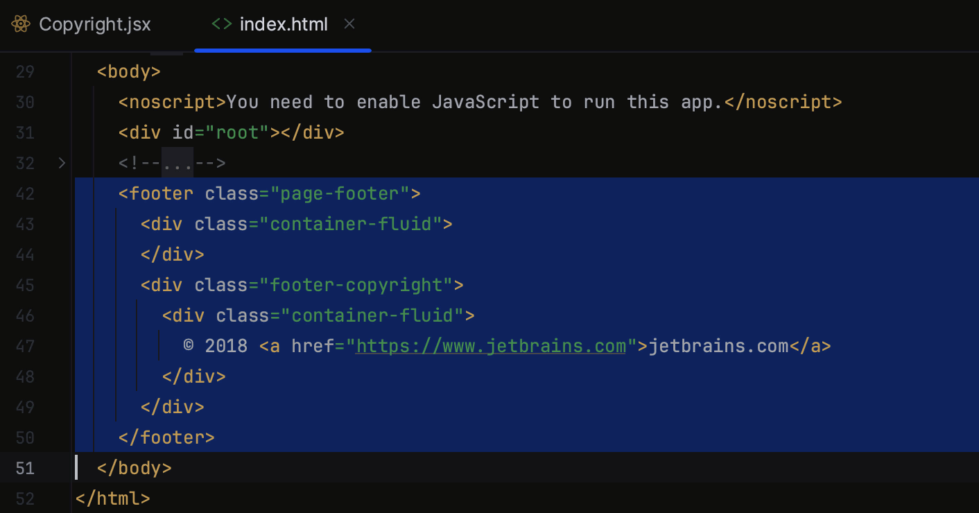 React | WebStorm Documentation image.