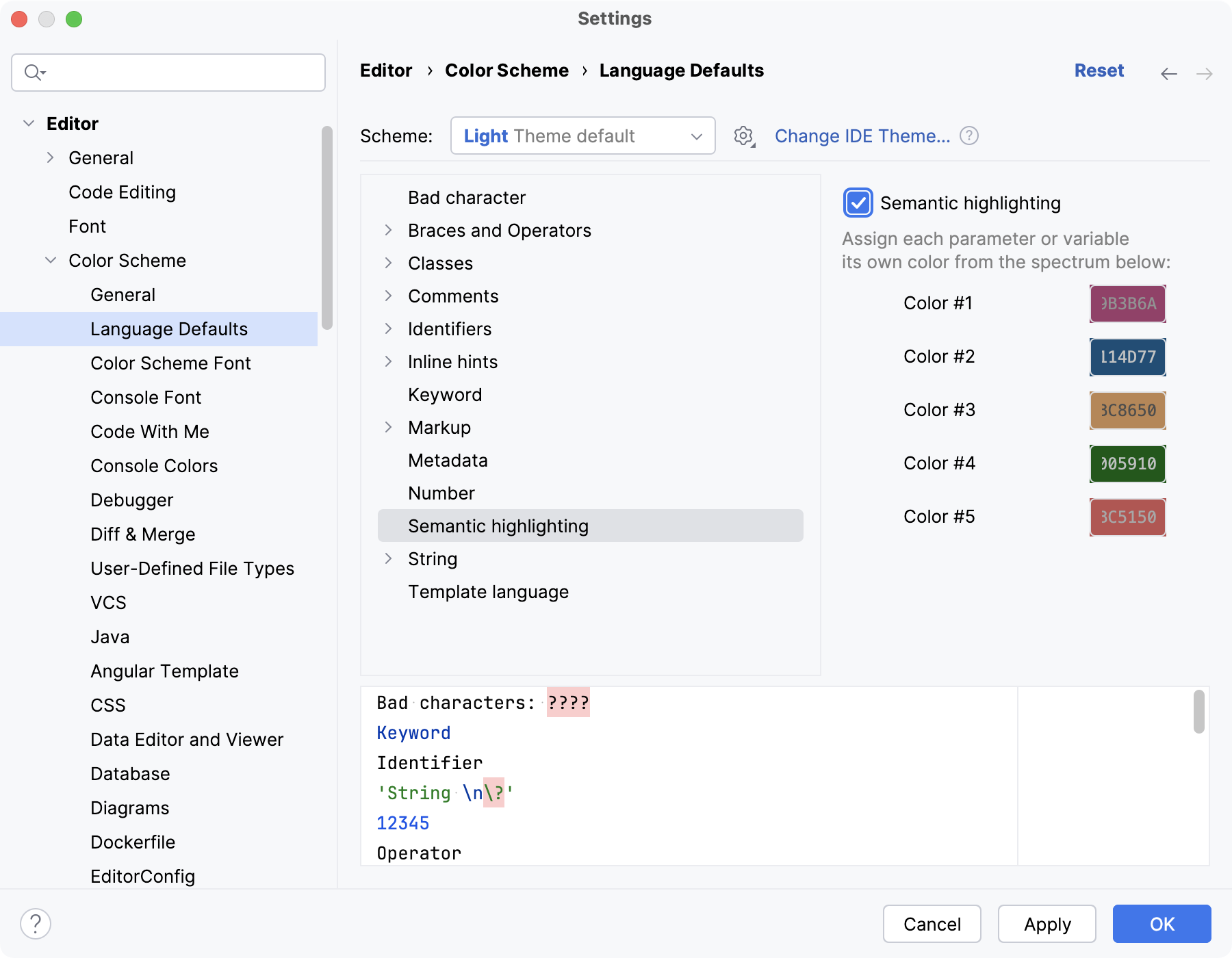 Semantic highlighting