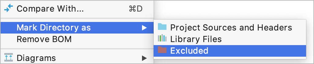 Mark directory as excluded