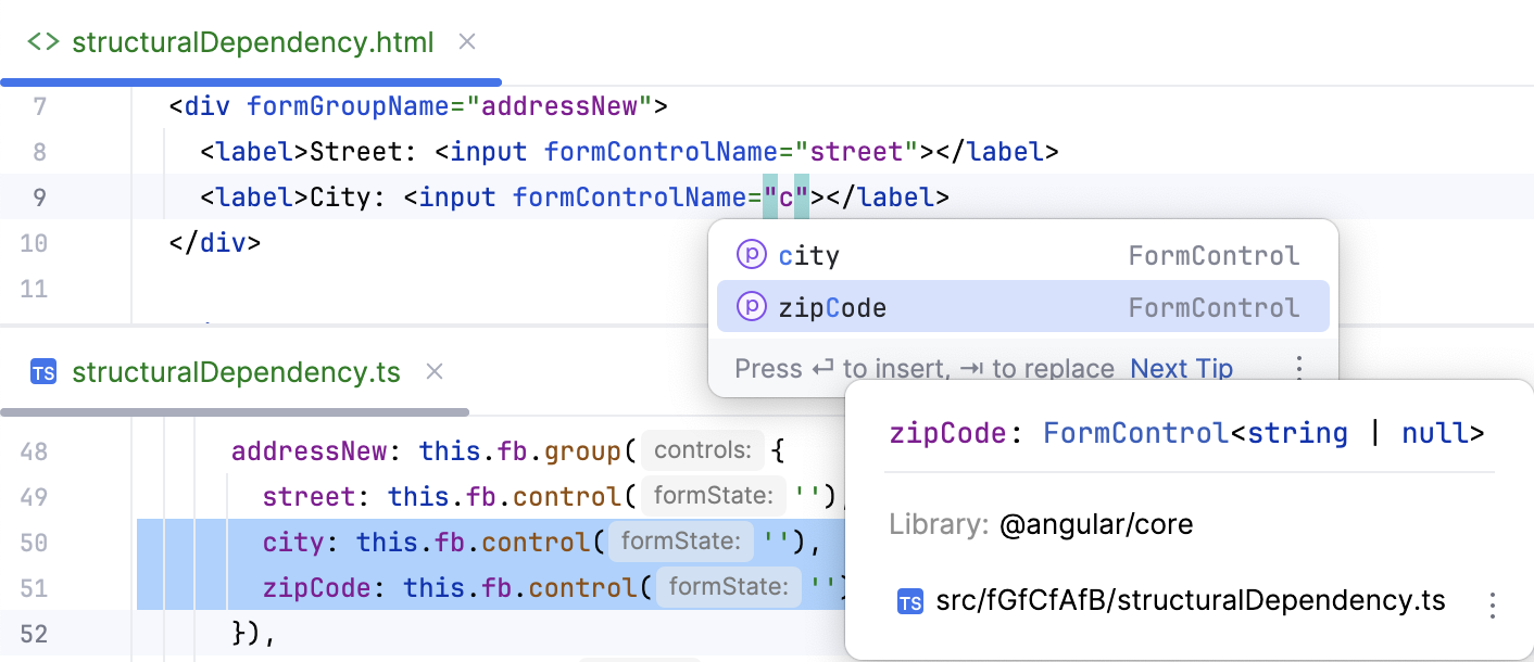 Structural dependency in Reactive Forms Structural dependency in Reactive Forms