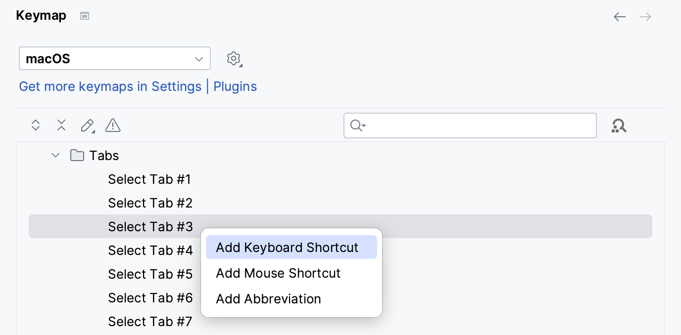 Add shortcuts for tabs