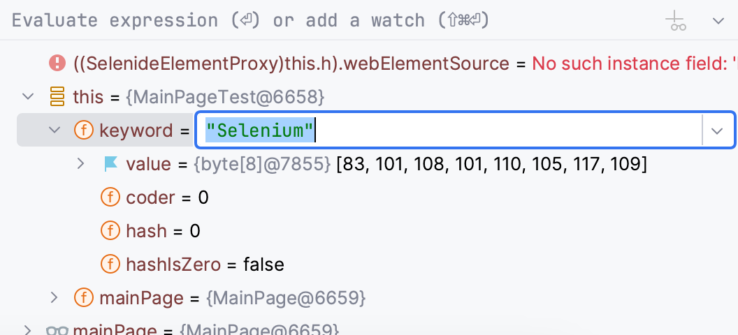 Enter new value for the variable in the field right next to its name