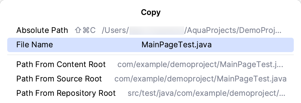 Copy path