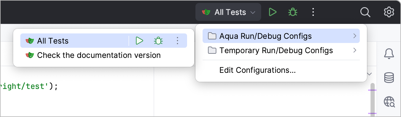 Grouped run configurations