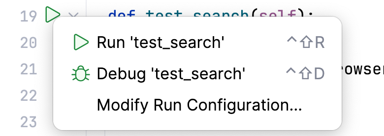 Run tests