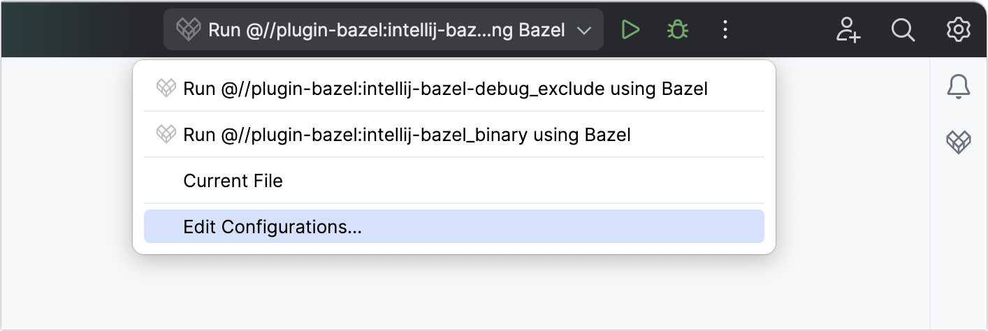 List of run configurations with Edit Configurations selected