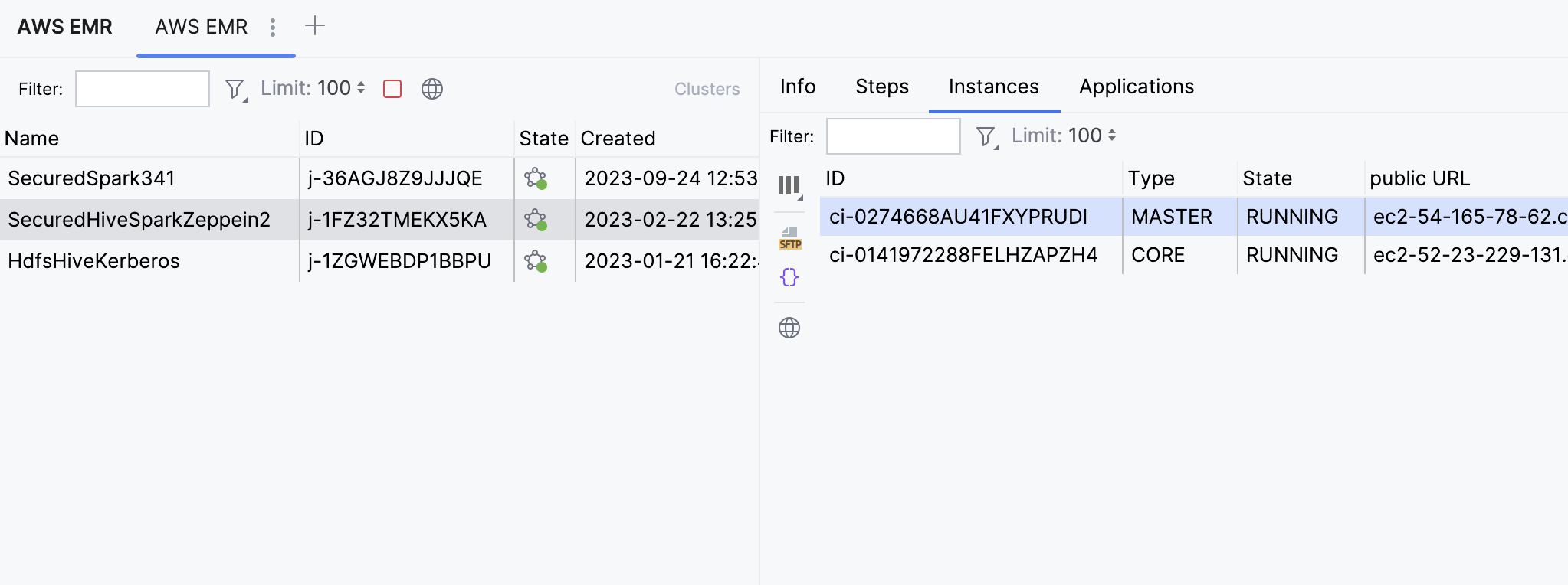 Cluster instances