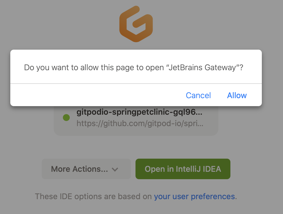 Open JetBrains Gateway in a browser