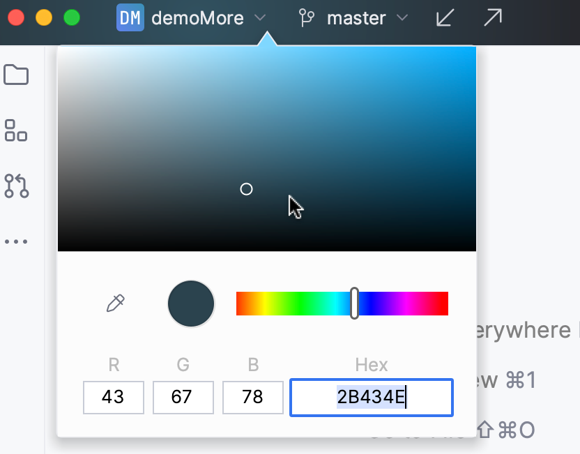 Configuring the main toolbar color Configuring the main toolbar color