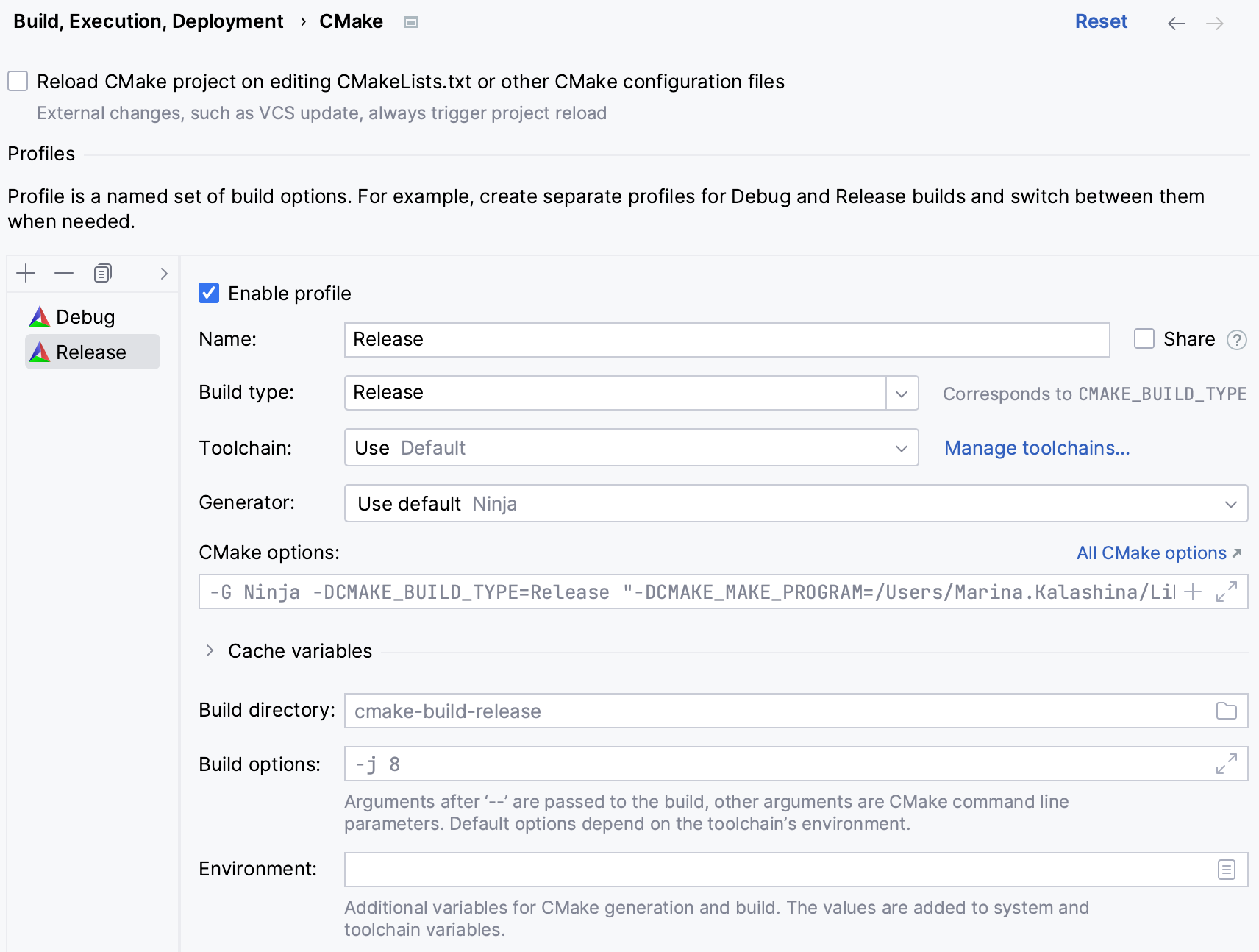 Adding a release CMake profile