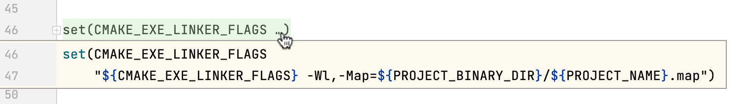 CMake code folding