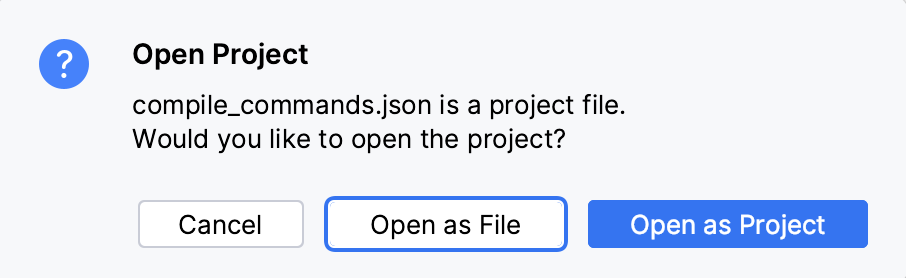 Opening a compilation database project