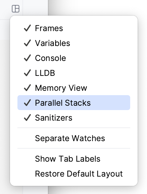 Enabling the Parallel Stacks view