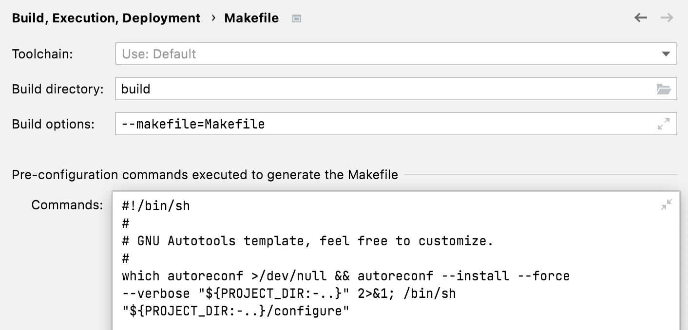 Pre-configuration commands