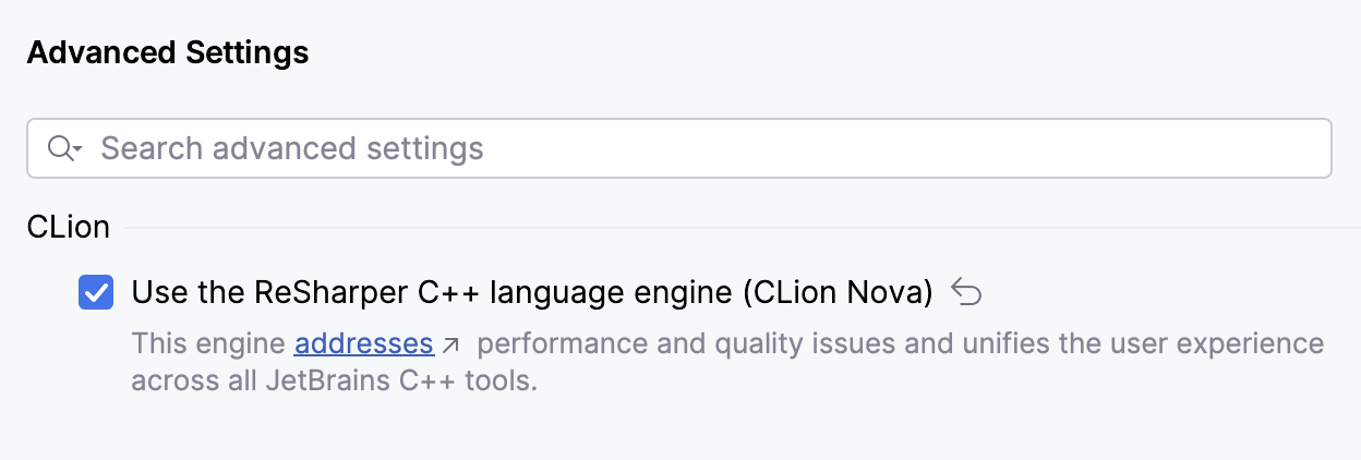 Switch to CLion Nova via Settings