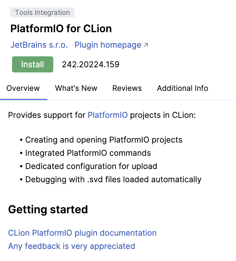 PlatformIO plugin install