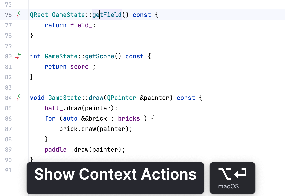 The Presentation Assistant displays the currently invoked command