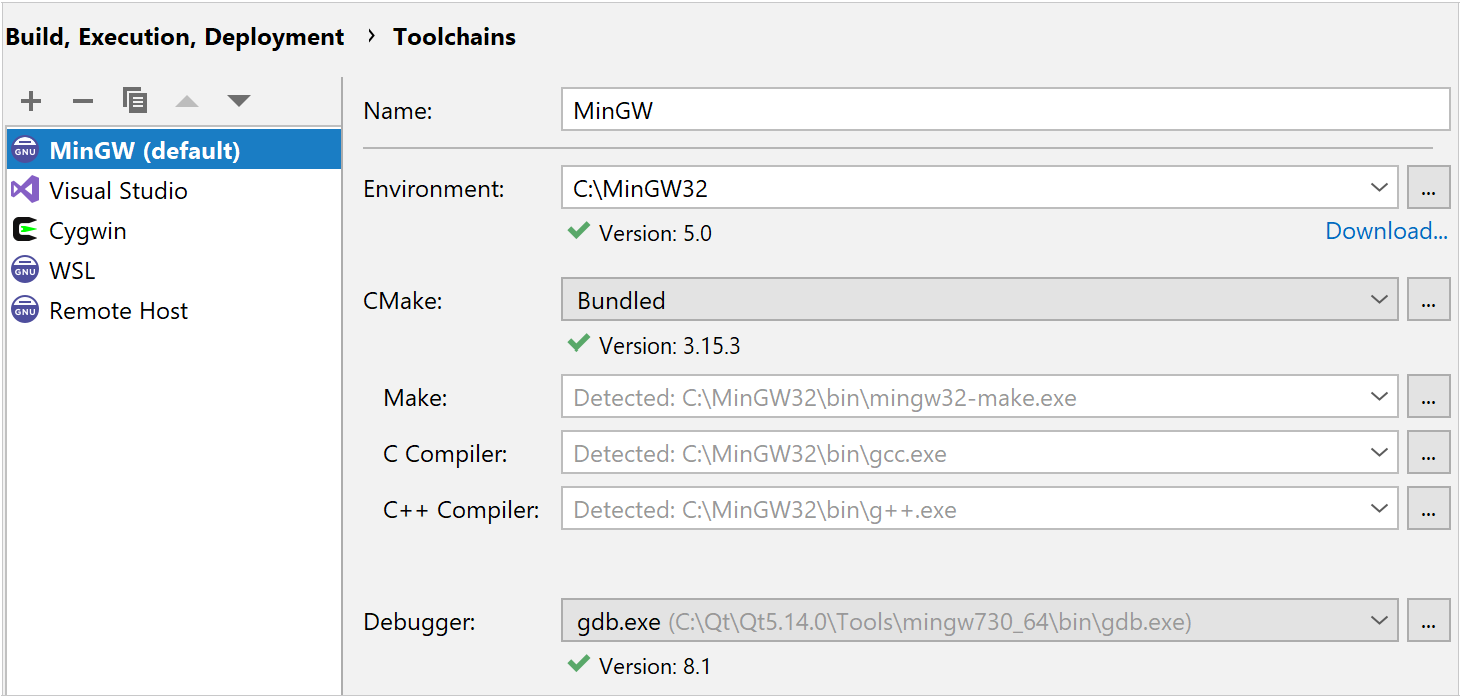 MinGW toolchain