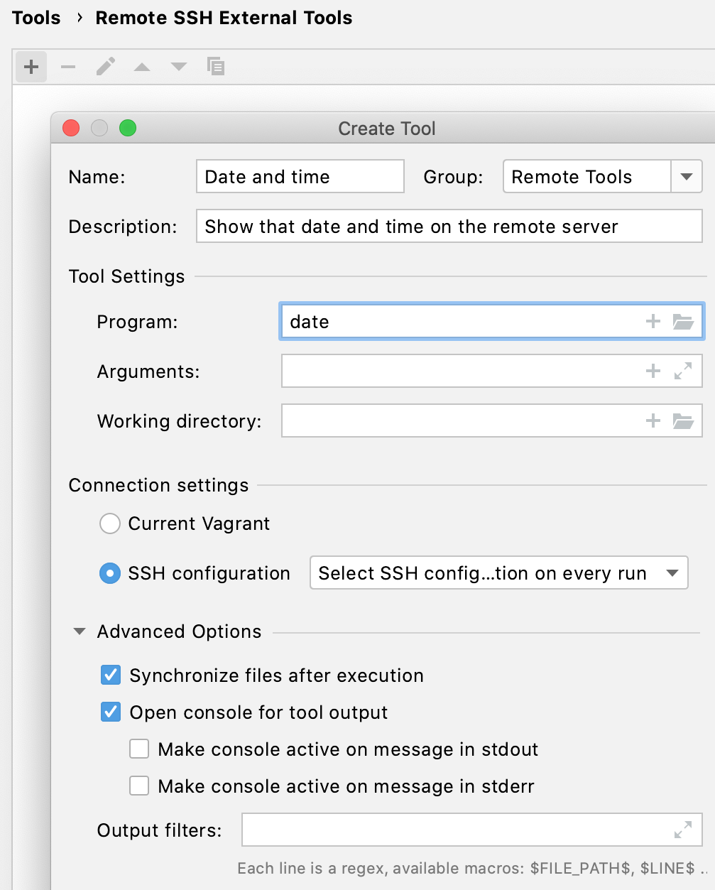 Adding a remote external tool