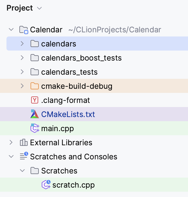 Scope highlighting in Project view