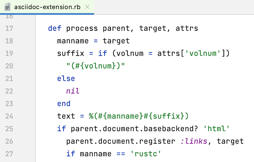 Ruby syntax highlighting