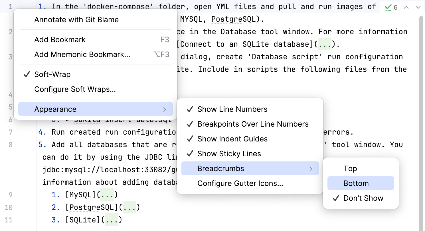 Configure gutter appearance