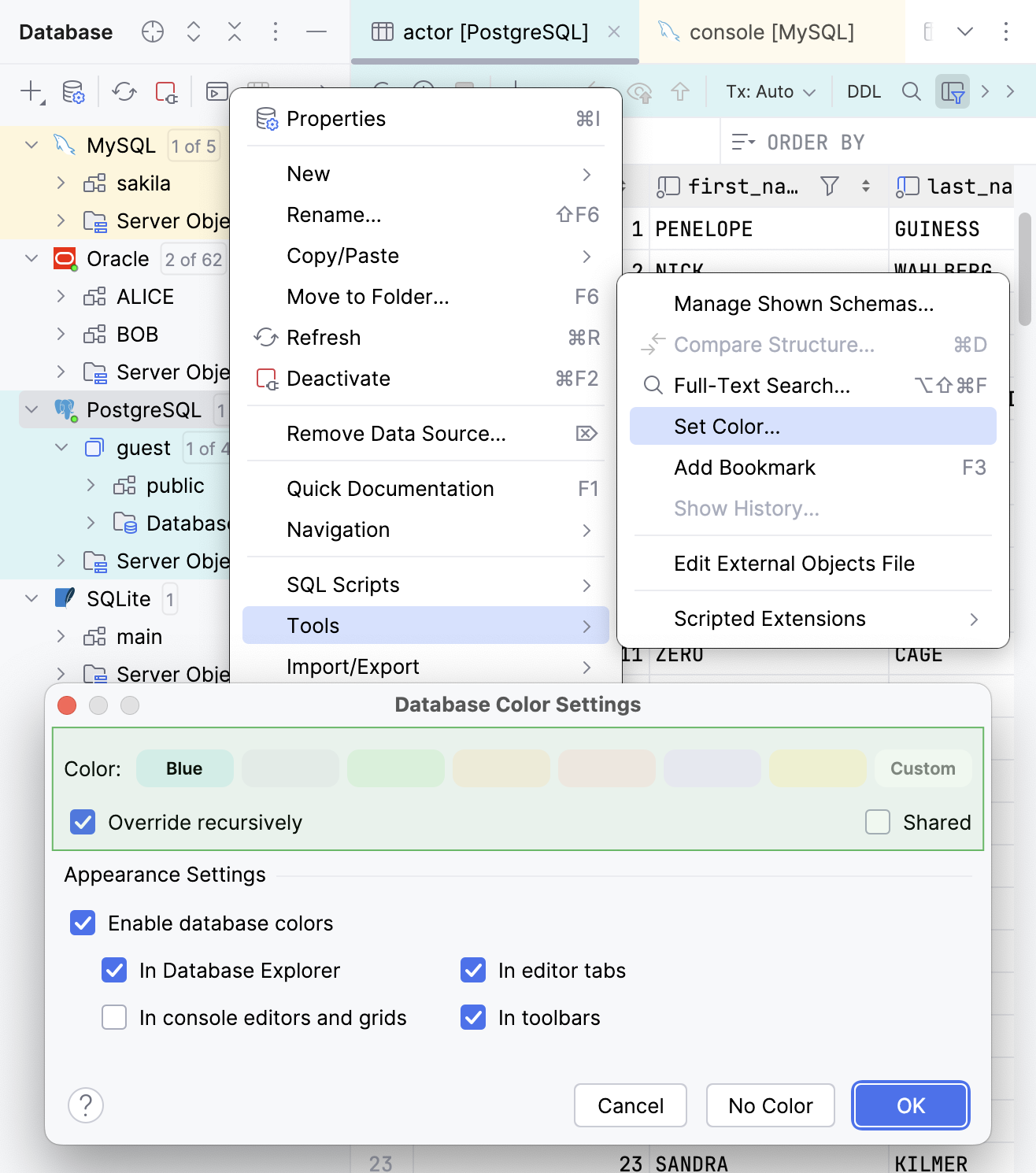 Assigning a color to a data source Assigning a color to a data source