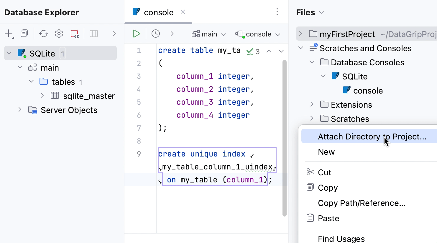 Attach a directory with SQL files