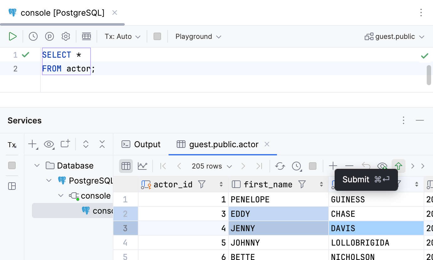 Modify values in the result set