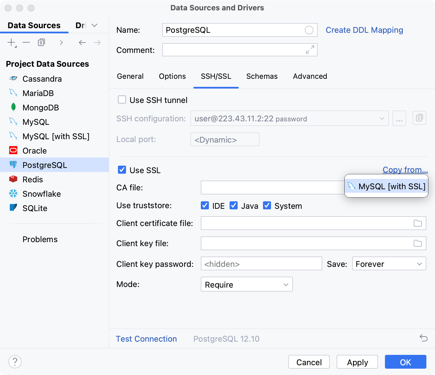 Copy SSL settings