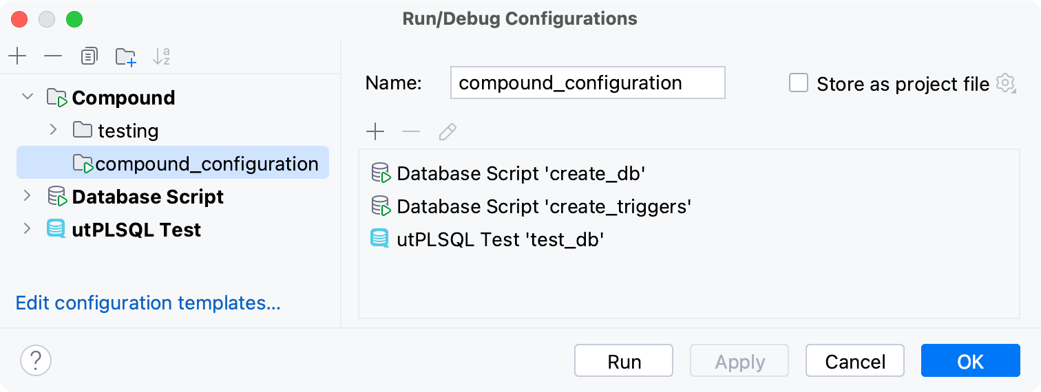 Create a compound run configuration