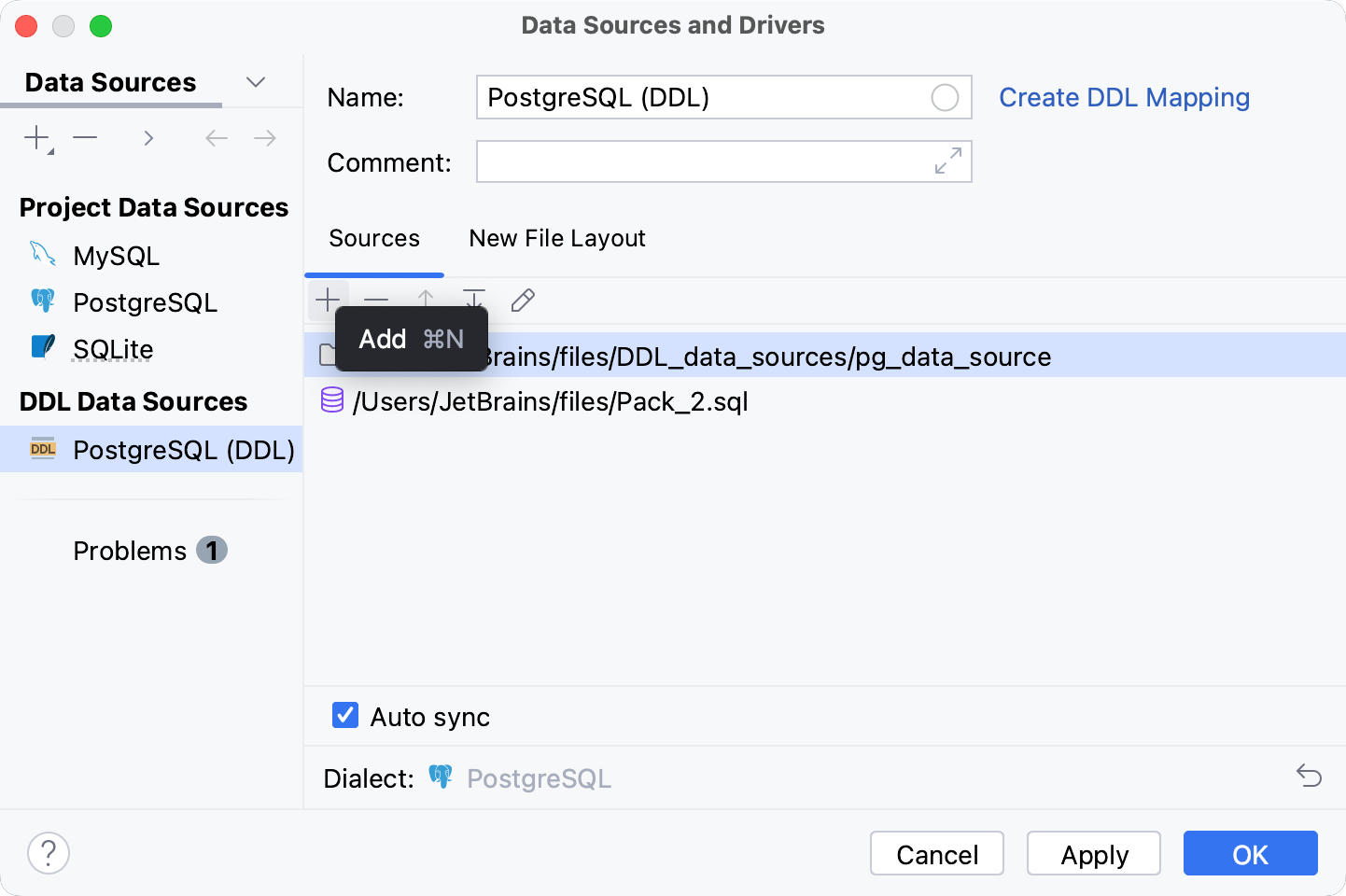 Create a DDL data source from existing SQL files