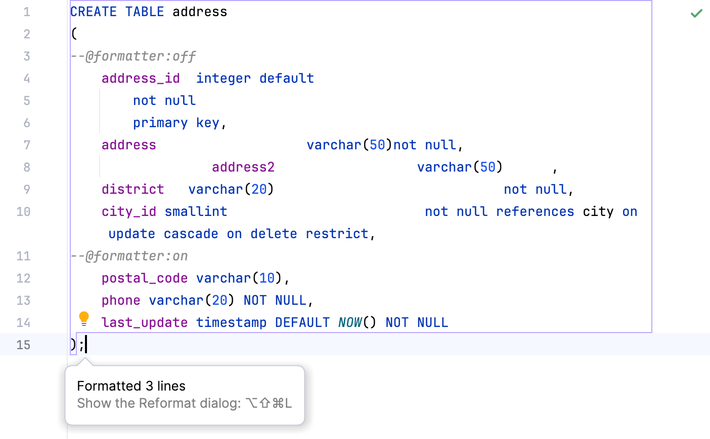 Formatting markers off