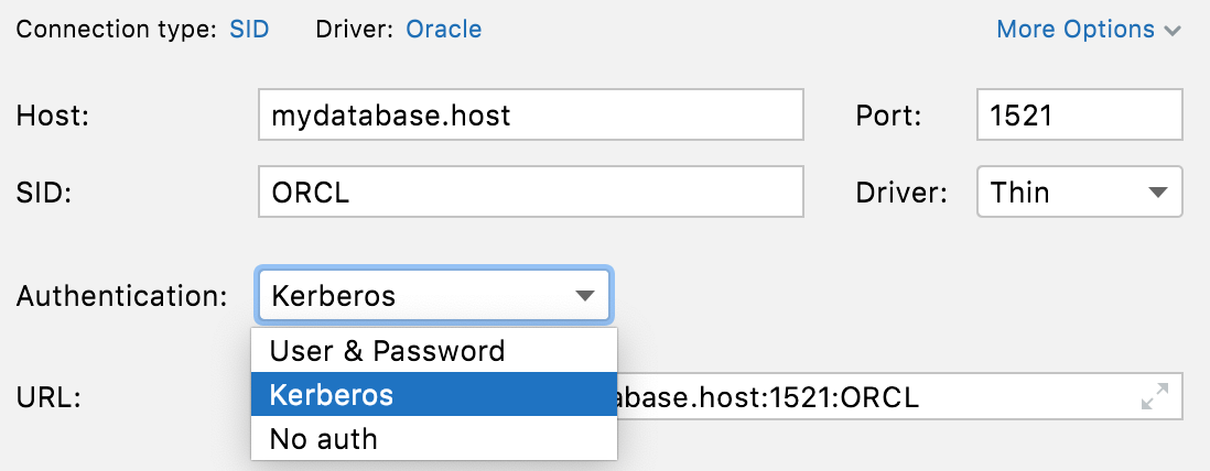 Kerberos authentication type