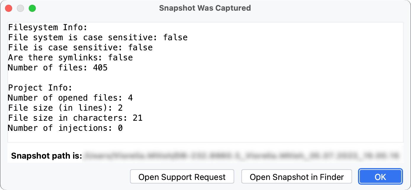 Indexing snapshot