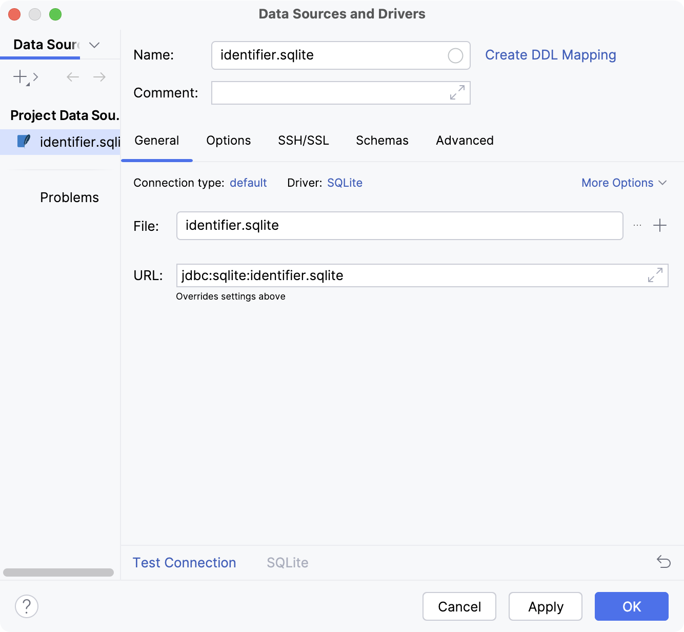 The new data source settings