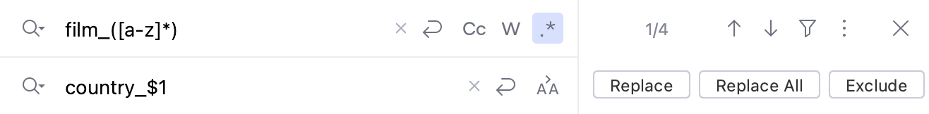 Numbered regex capturing group