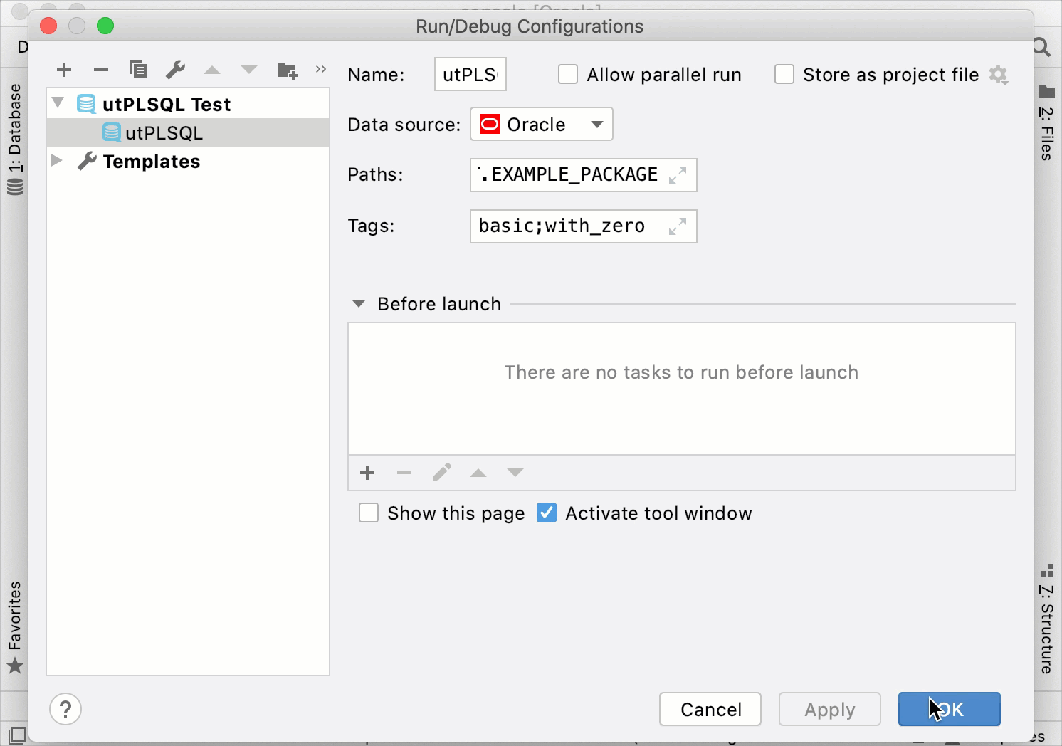 Run files by using run/debug configurations