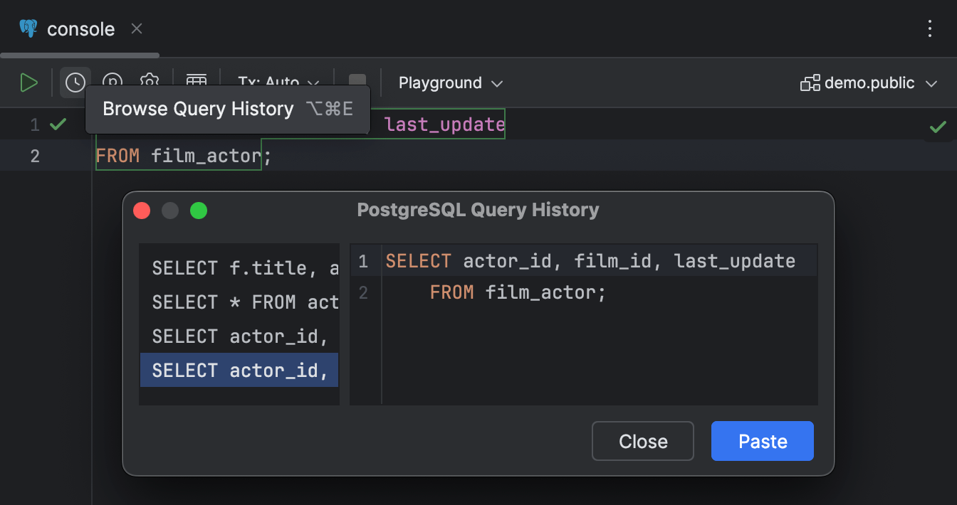 Run queries | DataGrip Documentation