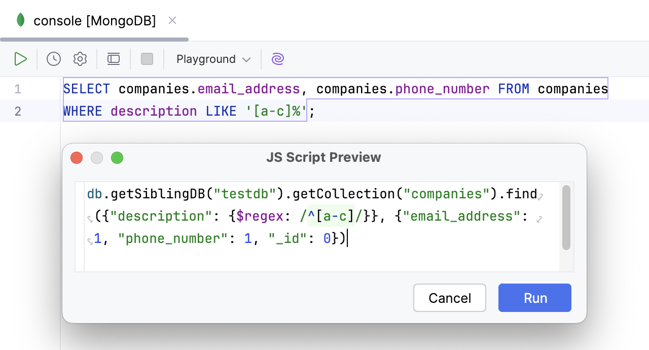 Wildcards for the LIKE operator