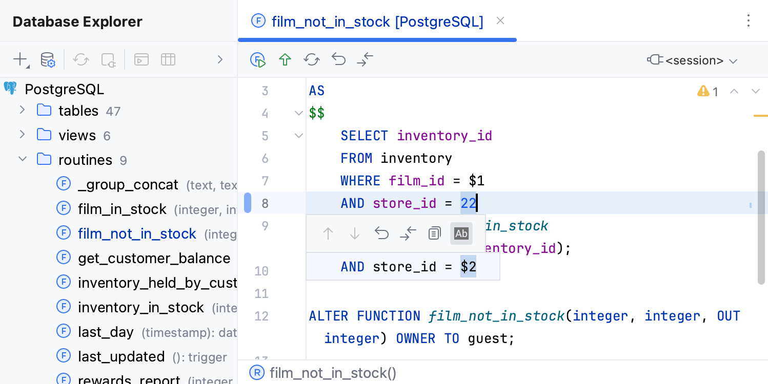 Changes in the source code