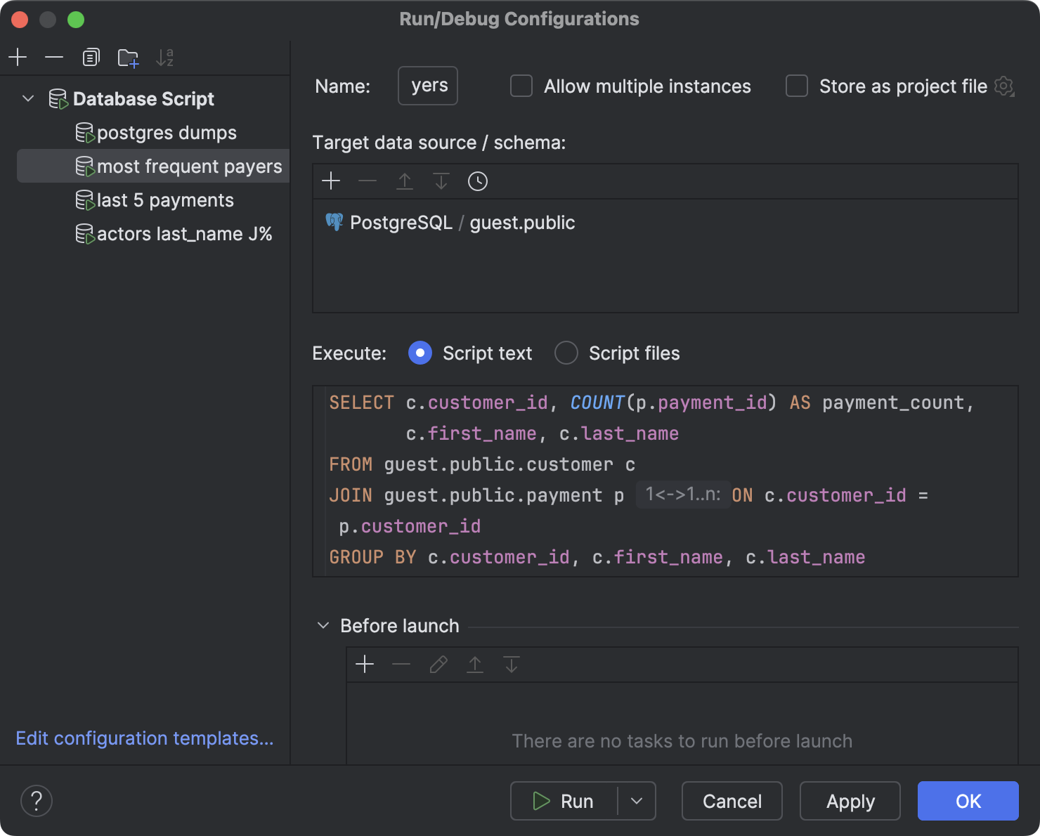 Store your queries | DataGrip Documentation