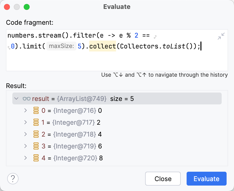 Expression result is calculated