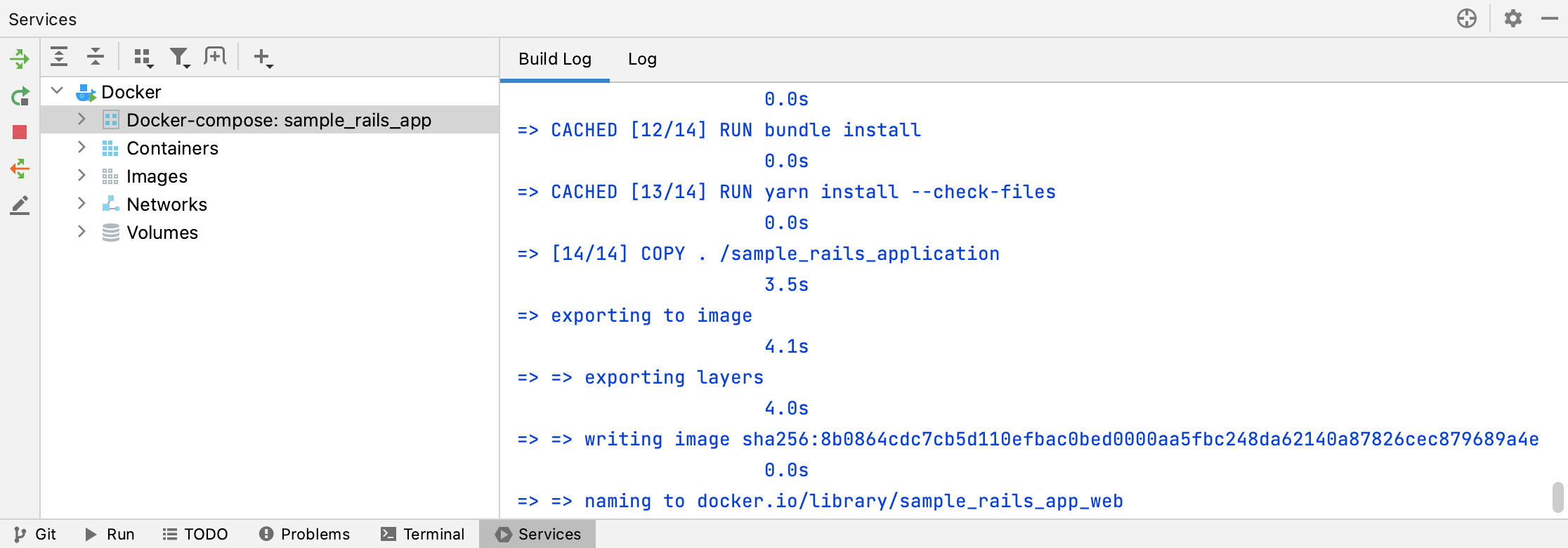 Services tool window: Compose