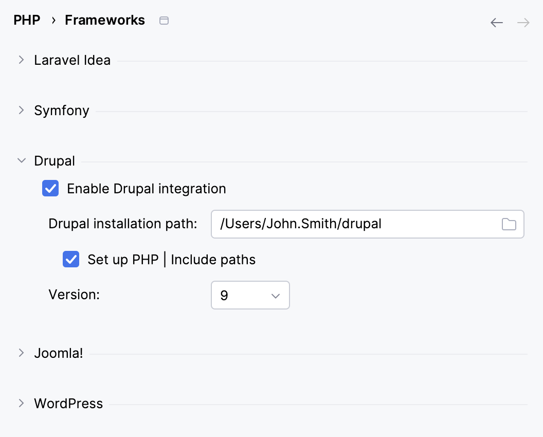 Enable Drupal support in settings