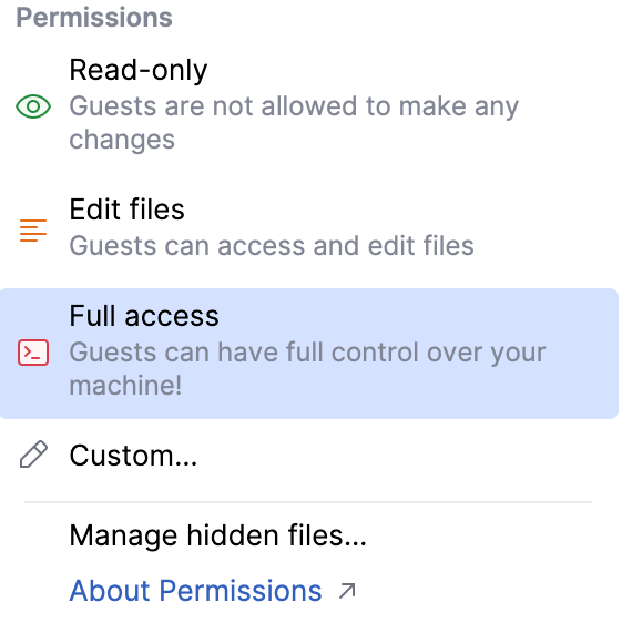 Full access permissions