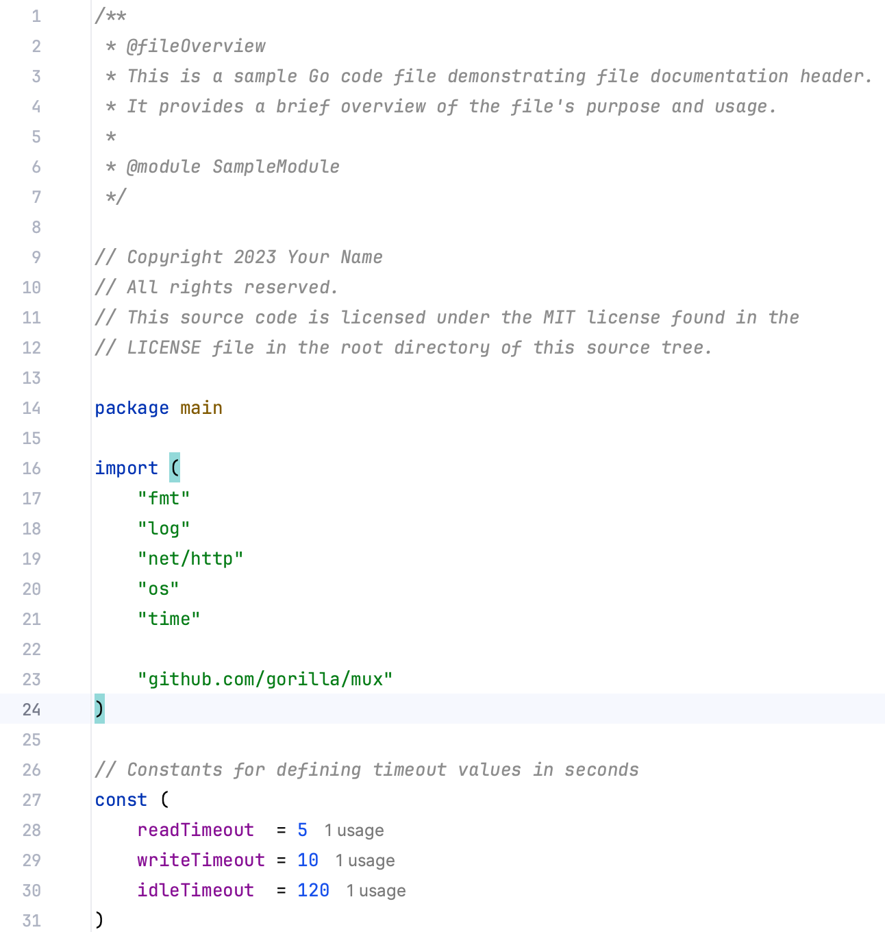 Code folding options: Documentation comments